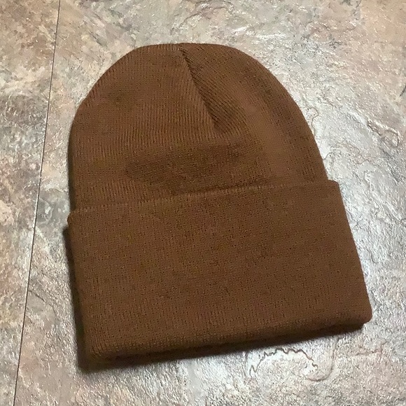 Carhartt brown winter beanie hat leather logo - Picture 2 of 5